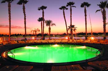 Main Building Pool at night