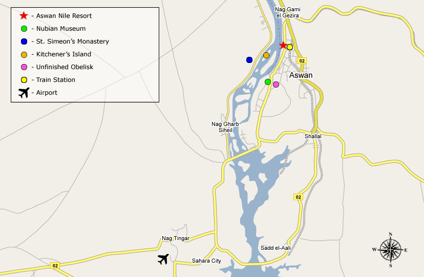 Location of Aswan Nile Resort