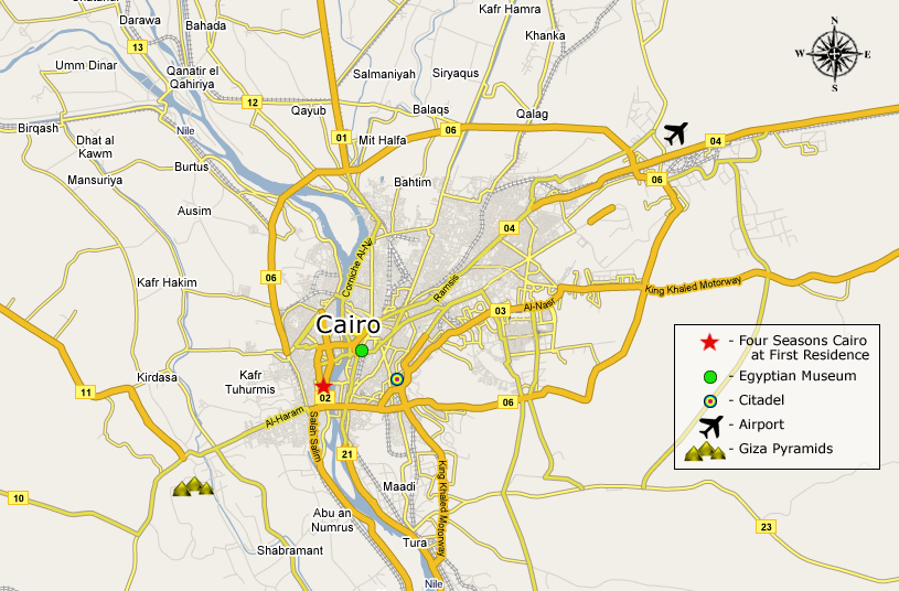 Location of Four Seasons Cairo at First Residence