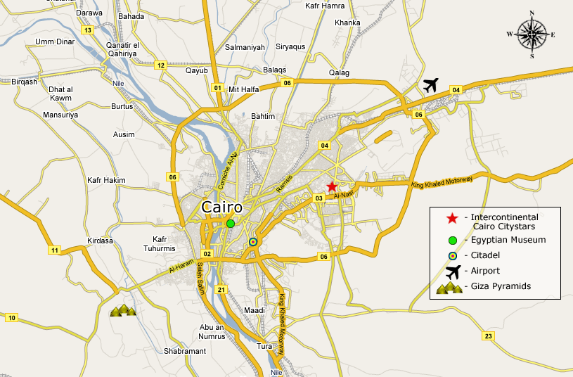 Location of Intercontinental Cairo Citystars