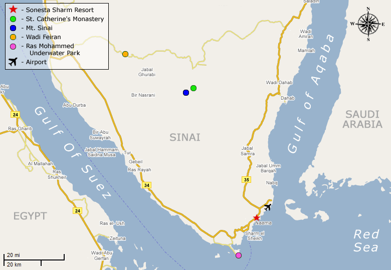 Location of Sonesta Resort in Sharm el Sheikh