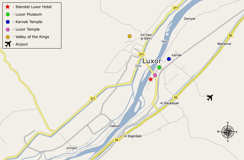 Location of Iberotel Hotel in Luxor