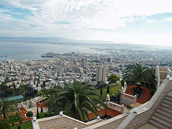 View from Mt. Carmel of the city, port and bay