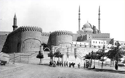 Bab el-Azab between the two towers - from an early photograph