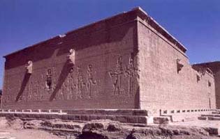 The back end of the Temple of Hathor at Dendera