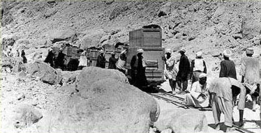 The narrow guage train used to transport items from the tomb to the river for shipment to Cairo