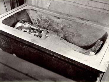 King Tut's coffin in his Sarcophagus